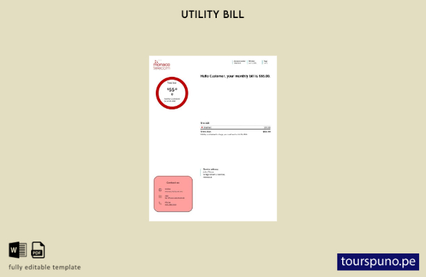 listo para imprimir la factura de servicios públicos de Internet de telecomunica